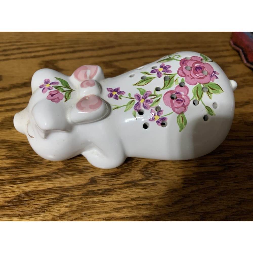 Vintage AVON  Porcelain Napping Piggy Pomander